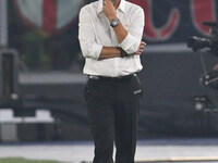 Paulo Fonseca coaches A.C. Milan during the 3rd day of the Serie A Championship between S.S. Lazio and A.C. Milan at the Olympic Stadium in...