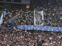 Supporters of S.S. Lazio during the 3rd day of the Serie A Championship between S.S. Lazio and A.C. Milan at the Olympic Stadium in Rome, It...