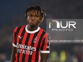 Samuel Chukwueze of A.C. Milan during the third day of the Serie A Championship between S.S. Lazio and A.C. Milan at the Olympic Stadium in...