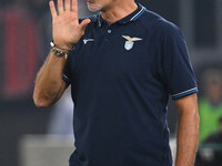 Marco Baroni coaches S.S. Lazio during the 3rd day of the Serie A Championship between S.S. Lazio and A.C. Milan at the Olympic Stadium in R...