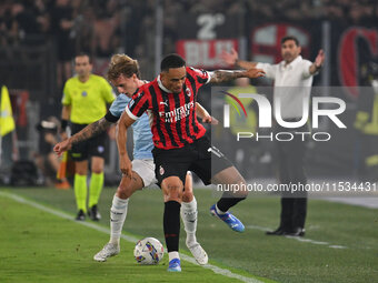 Nicolo Rovella of S.S. Lazio and Tijjani Reijnders of A.C. Milan during the 3rd day of the Serie A Championship between S.S. Lazio and A.C....