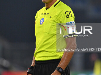 Referee Davide Massa officiates the 3rd day of the Serie A Championship between S.S. Lazio and A.C. Milan at the Olympic Stadium in Rome, It...