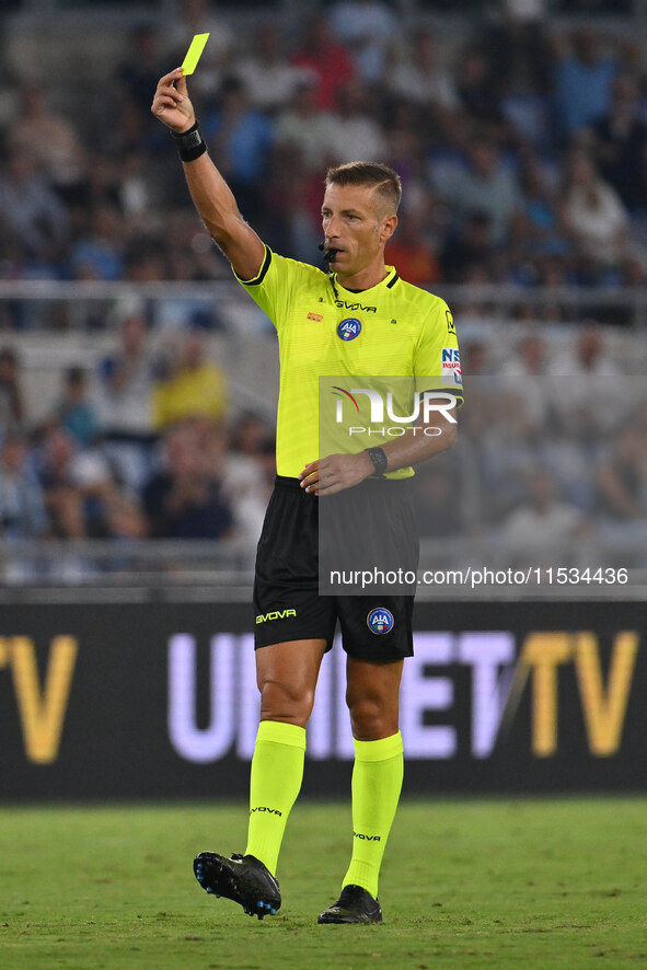 Referee Davide Massa officiates the 3rd day of the Serie A Championship between S.S. Lazio and A.C. Milan at the Olympic Stadium in Rome, It...