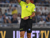 Referee Davide Massa officiates the 3rd day of the Serie A Championship between S.S. Lazio and A.C. Milan at the Olympic Stadium in Rome, It...