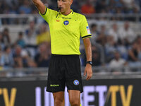 Referee Davide Massa officiates the 3rd day of the Serie A Championship between S.S. Lazio and A.C. Milan at the Olympic Stadium in Rome, It...