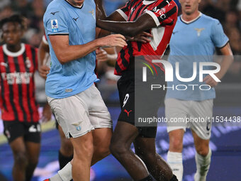 Patric of S.S. Lazio and Youssouf Fofana of A.C. Milan during the 3rd day of the Serie A Championship between S.S. Lazio and A.C. Milan at t...