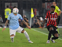 Mattia Zaccagni of S.S. Lazio and Emerson of A.C. Milan during the 3rd day of the Serie A Championship between S.S. Lazio and A.C. Milan at...