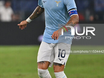 Mattia Zaccagni of S.S. Lazio during the 3rd day of the Serie A Championship between S.S. Lazio and A.C. Milan at the Olympic Stadium in Rom...