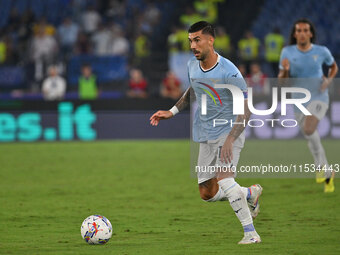 Mattia Zaccagni of S.S. Lazio during the 3rd day of the Serie A Championship between S.S. Lazio and A.C. Milan at the Olympic Stadium in Rom...