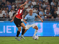 Filippo Terracciano of A.C. Milan and Gustav Isaksen of S.S. Lazio during the 3rd day of the Serie A Championship between S.S. Lazio and A.C...