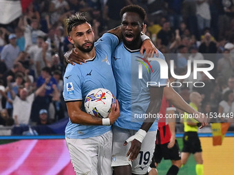 Valentin Castellanos of S.S. Lazio celebrates after scoring the goal to make it 1-1 during the 3rd day of the Serie A Championship between S...