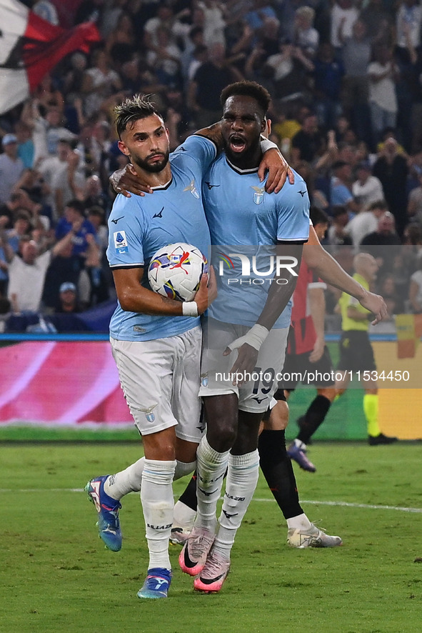 Valentin Castellanos of S.S. Lazio celebrates after scoring the goal to make it 1-1 during the 3rd day of the Serie A Championship between S...