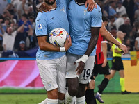 Valentin Castellanos of S.S. Lazio celebrates after scoring the goal to make it 1-1 during the 3rd day of the Serie A Championship between S...