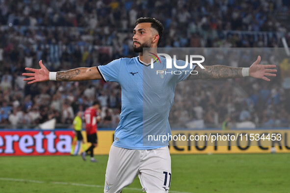 Valentin Castellanos of S.S. Lazio celebrates after scoring the goal to make it 1-1 during the 3rd day of the Serie A Championship between S...