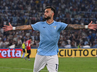 Valentin Castellanos of S.S. Lazio celebrates after scoring the goal to make it 1-1 during the 3rd day of the Serie A Championship between S...