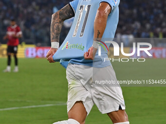 Valentin Castellanos of S.S. Lazio celebrates after scoring the goal to make it 1-1 during the 3rd day of the Serie A Championship between S...