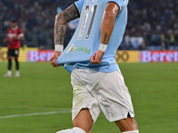 Valentin Castellanos of S.S. Lazio celebrates after scoring the goal to make it 1-1 during the 3rd day of the Serie A Championship between S...