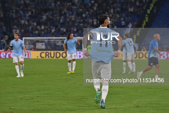 Valentin Castellanos of S.S. Lazio celebrates after scoring the goal to make it 1-1 during the 3rd day of the Serie A Championship between S...