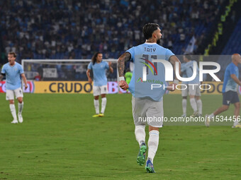 Valentin Castellanos of S.S. Lazio celebrates after scoring the goal to make it 1-1 during the 3rd day of the Serie A Championship between S...