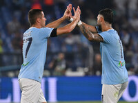 Valentin Castellanos of S.S. Lazio celebrates after scoring the goal to make it 1-1 during the 3rd day of the Serie A Championship between S...