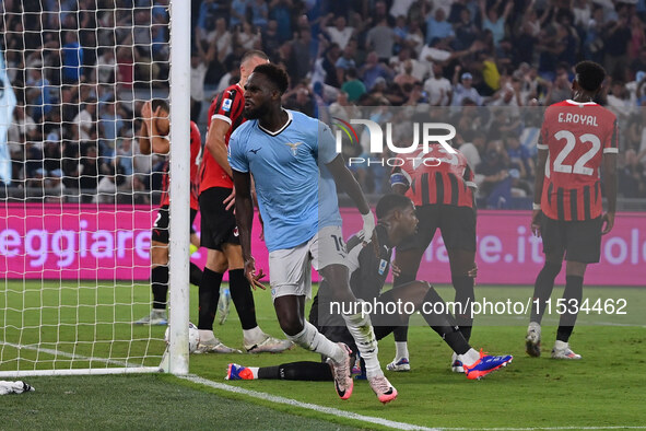 Boulaye Dia of S.S. Lazio celebrates after scoring the goal of 2-1 during the 3rd day of the Serie A Championship between S.S. Lazio and A.C...