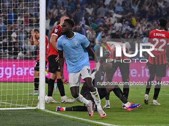 Boulaye Dia of S.S. Lazio celebrates after scoring the goal of 2-1 during the 3rd day of the Serie A Championship between S.S. Lazio and A.C...