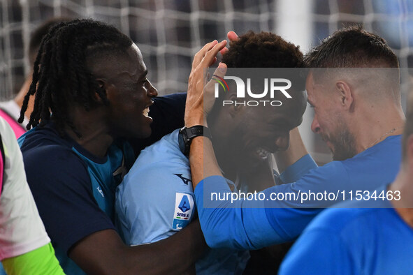 Boulaye Dia of S.S. Lazio celebrates after scoring the goal of 2-1 during the 3rd day of the Serie A Championship between S.S. Lazio and A.C...