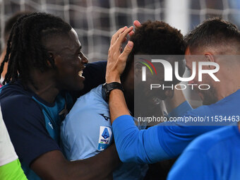 Boulaye Dia of S.S. Lazio celebrates after scoring the goal of 2-1 during the 3rd day of the Serie A Championship between S.S. Lazio and A.C...