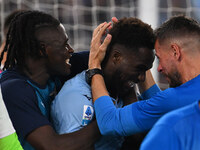 Boulaye Dia of S.S. Lazio celebrates after scoring the goal of 2-1 during the 3rd day of the Serie A Championship between S.S. Lazio and A.C...