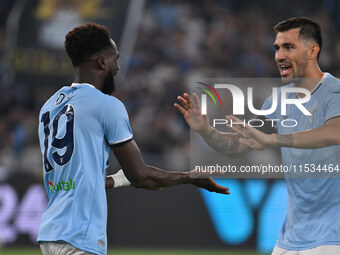 Boulaye Dia of S.S. Lazio celebrates after scoring the goal of 2-1 during the 3rd day of the Serie A Championship between S.S. Lazio and A.C...