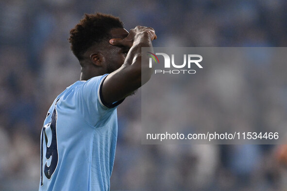 Boulaye Dia of S.S. Lazio celebrates after scoring the goal of 2-1 during the 3rd day of the Serie A Championship between S.S. Lazio and A.C...