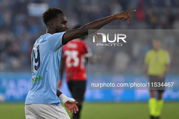 Boulaye Dia of S.S. Lazio celebrates after scoring the goal of 2-1 during the 3rd day of the Serie A Championship between S.S. Lazio and A.C...