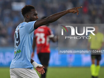 Boulaye Dia of S.S. Lazio celebrates after scoring the goal of 2-1 during the 3rd day of the Serie A Championship between S.S. Lazio and A.C...