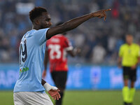 Boulaye Dia of S.S. Lazio celebrates after scoring the goal of 2-1 during the 3rd day of the Serie A Championship between S.S. Lazio and A.C...