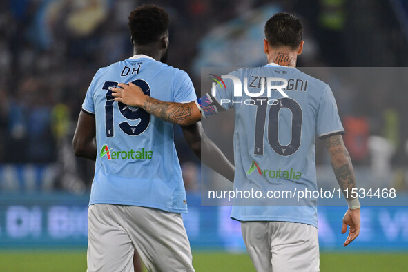 Boulaye Dia of S.S. Lazio celebrates after scoring the goal of 2-1 during the 3rd day of the Serie A Championship between S.S. Lazio and A.C...