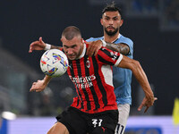 Strahinja Pavlovic of A.C. Milan and Valentin Castellanos of S.S. Lazio during the 3rd day of the Serie A Championship between S.S. Lazio an...