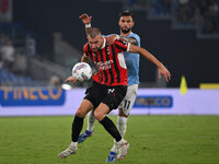 Strahinja Pavlovic of A.C. Milan and Valentin Castellanos of S.S. Lazio during the 3rd day of the Serie A Championship between S.S. Lazio an...