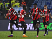 Rafael Leao of A.C. Milan celebrates after scoring the goal to make it 2-2 during the 3rd day of the Serie A Championship between S.S. Lazio...