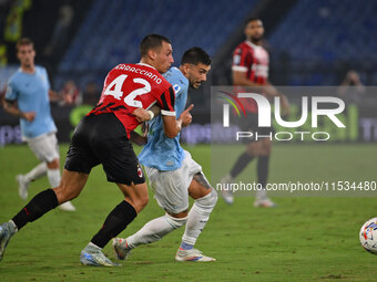 Mattia Zaccagni of S.S. Lazio and Filippo Terracciano of A.C. Milan during the 3rd day of the Serie A Championship between S.S. Lazio and A....