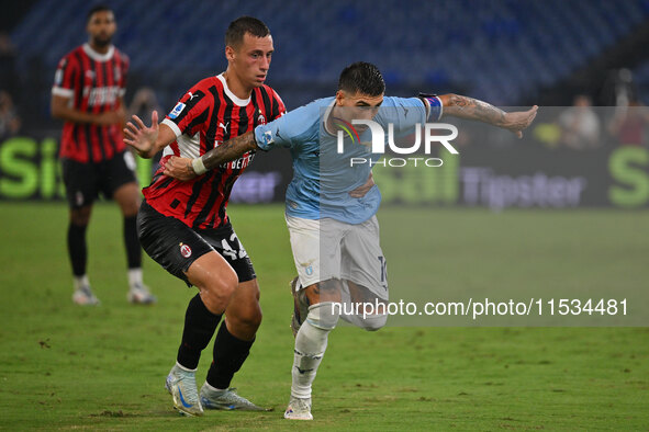 Mattia Zaccagni of S.S. Lazio and Filippo Terracciano of A.C. Milan during the 3rd day of the Serie A Championship between S.S. Lazio and A....