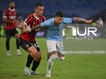 Mattia Zaccagni of S.S. Lazio and Filippo Terracciano of A.C. Milan during the 3rd day of the Serie A Championship between S.S. Lazio and A....