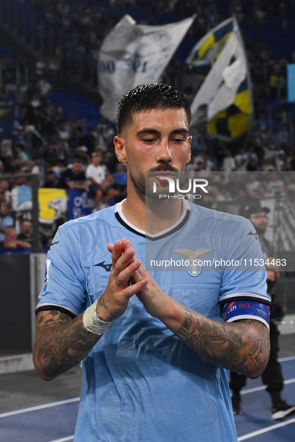 Mattia Zaccagni of S.S. Lazio during the 3rd day of the Serie A Championship between S.S. Lazio and A.C. Milan at the Olympic Stadium in Rom...