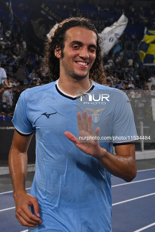 Matteo Guendouzi of S.S. Lazio during the 3rd day of the Serie A Championship between S.S. Lazio and A.C. Milan at the Olympic Stadium in Ro...