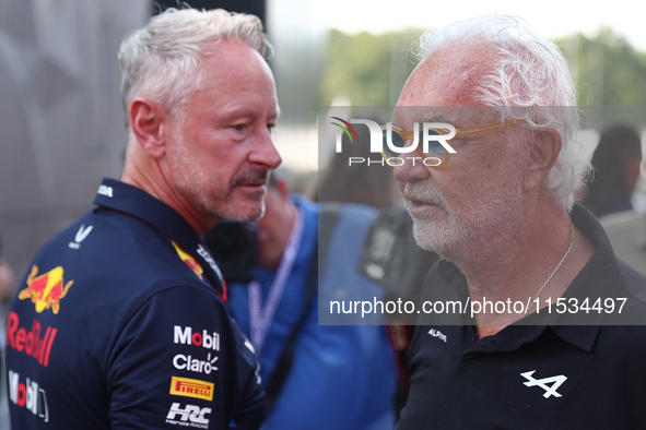 Jonathan Wheatley and Flavio Briatore before the Formula 1 Italian Grand Prix at Autodromo Nazionale di Monza in Monza, Italy on September 1...