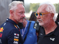 Jonathan Wheatley and Flavio Briatore before the Formula 1 Italian Grand Prix at Autodromo Nazionale di Monza in Monza, Italy on September 1...