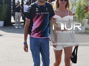 Esteban Ocon of Alpine and Flavy Barla before the Formula 1 Italian Grand Prix at Autodromo Nazionale di Monza in Monza, Italy on September...