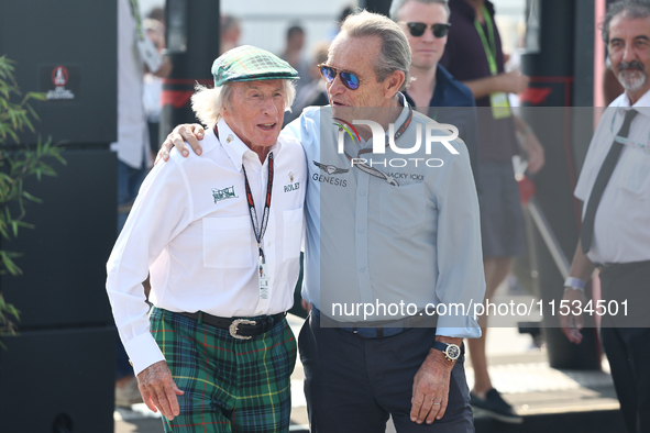 Jackie Stewart and Jacky Ickx before the Formula 1 Italian Grand Prix at Autodromo Nazionale di Monza in Monza, Italy on September 1, 2024. 