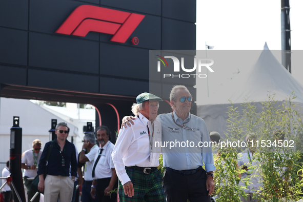 Jackie Stewart and Jacky Ickx before the Formula 1 Italian Grand Prix at Autodromo Nazionale di Monza in Monza, Italy on September 1, 2024. 