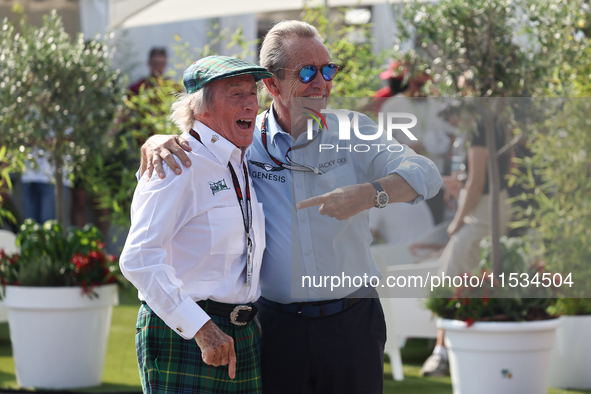 Jackie Stewart and Jacky Ickx before the Formula 1 Italian Grand Prix at Autodromo Nazionale di Monza in Monza, Italy on September 1, 2024. 