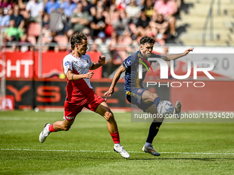 FC Utrecht player Sieb Horemans and FC Twente player Mitchell van Bergen during the match Utrecht vs. Twente at Stadium Galgenwaard for the...